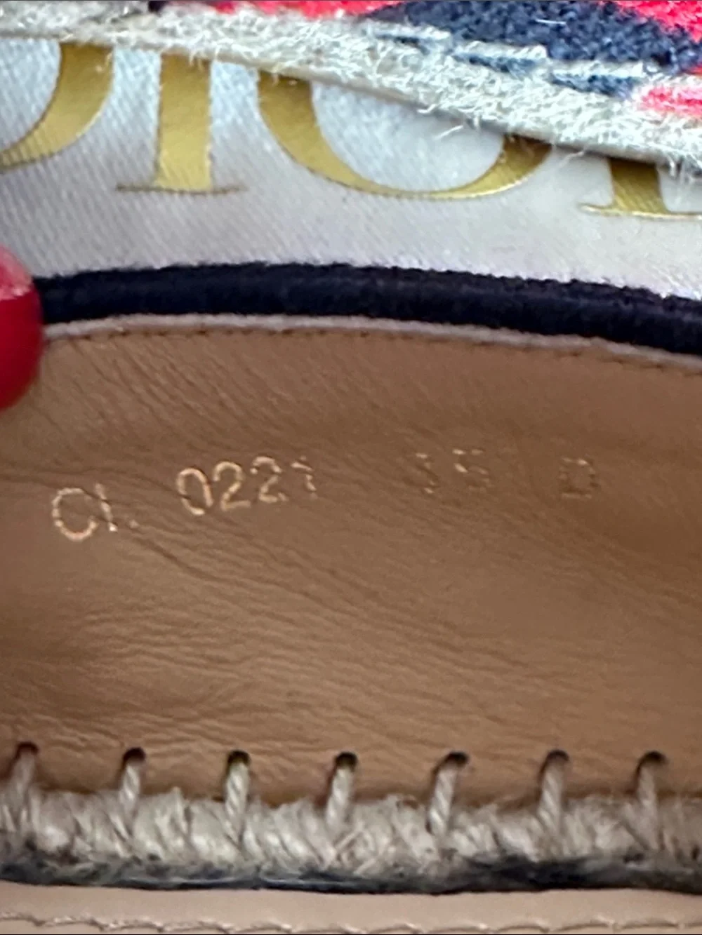 Dior Granville Navy Canvas Espadrilles with Red Heart Motif